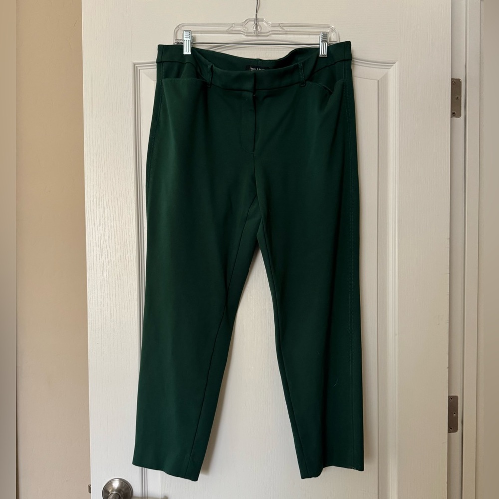 White House Black Market | Dark Green Slim Ankle Pants